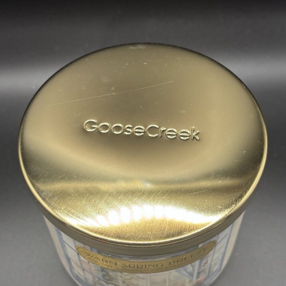 Goose Creek Warm Spring Breeze 3 wick Candle 14.5 oz Jar Water Woods Air Melon - Picture 2 of 14